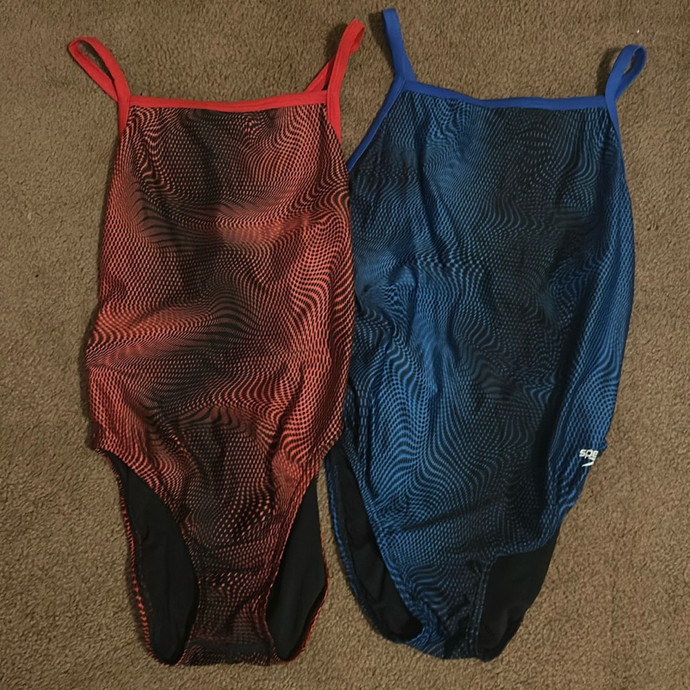 Blue and Red Speedo training suit